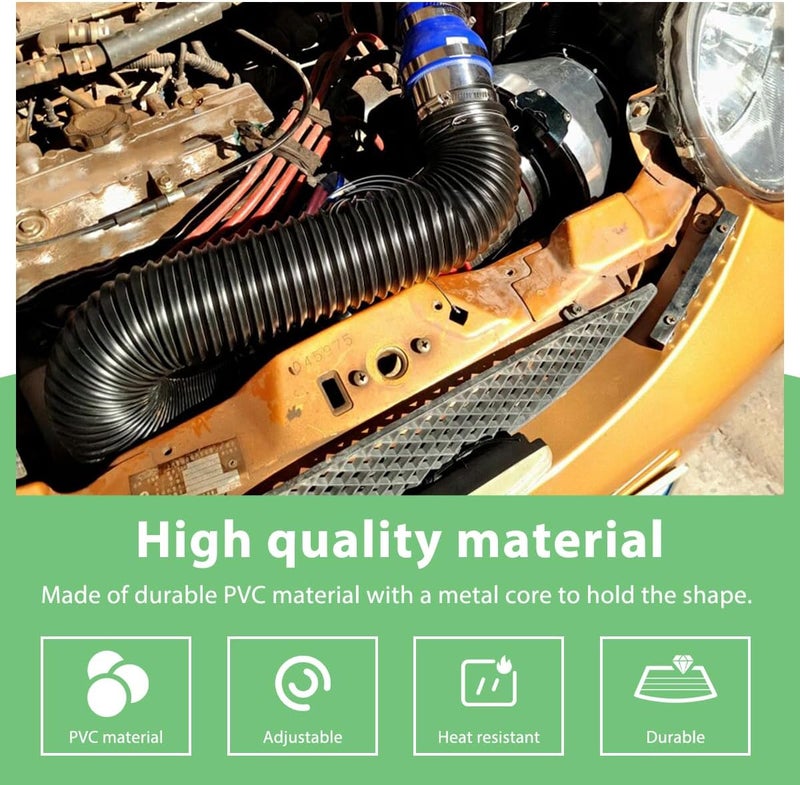 NYTKL 3 Inch Cold Air Intake Pipe, Flexible Car Cold Air Duct Hose Extendable to 39-3/8", Universal Adjustable Automotive Ducting Turbo Intake Inlet Tube Pipe, Car Accessories - Image 4